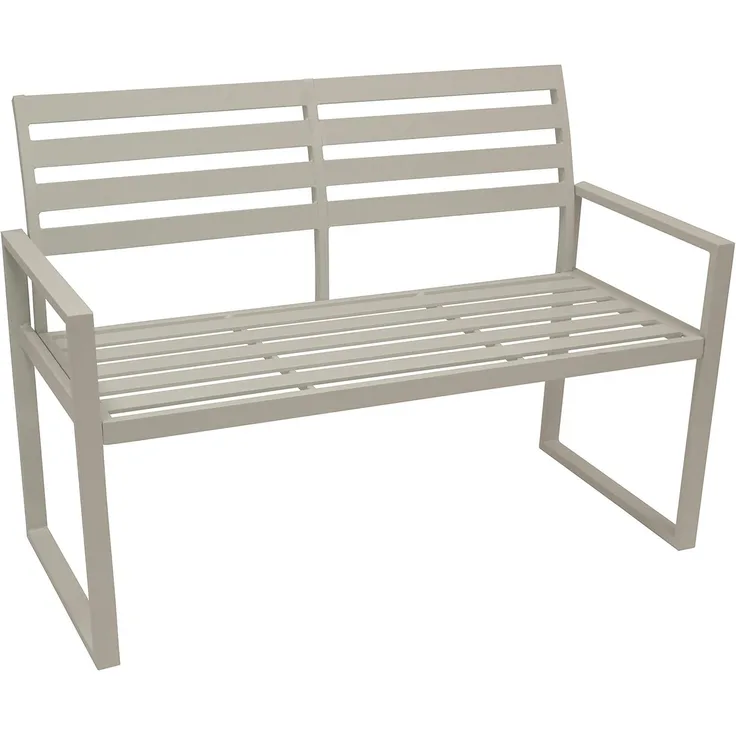 DEGAMO Gartenbank ATLANTA (1-St), 2-sitzer 123cm, Aluminium rostfrei in weiss, modern