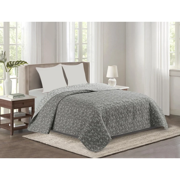 Delindo Lifestyle Tagesdecke Ornamente, Bettüberwurf für Doppelbett, gesteppt – Bild 2