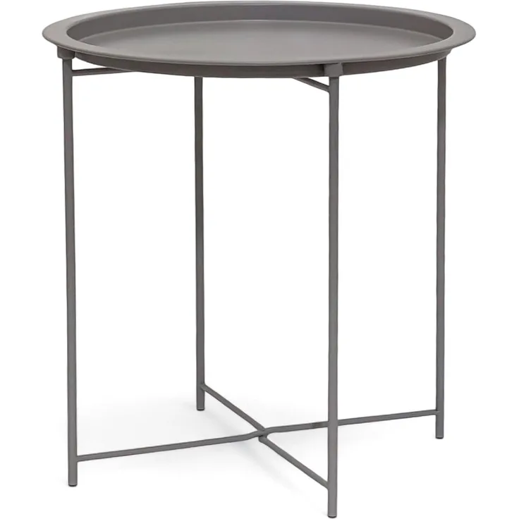 osoltus Premium Metall Beistelltisch Warm Grey rund 47 cm