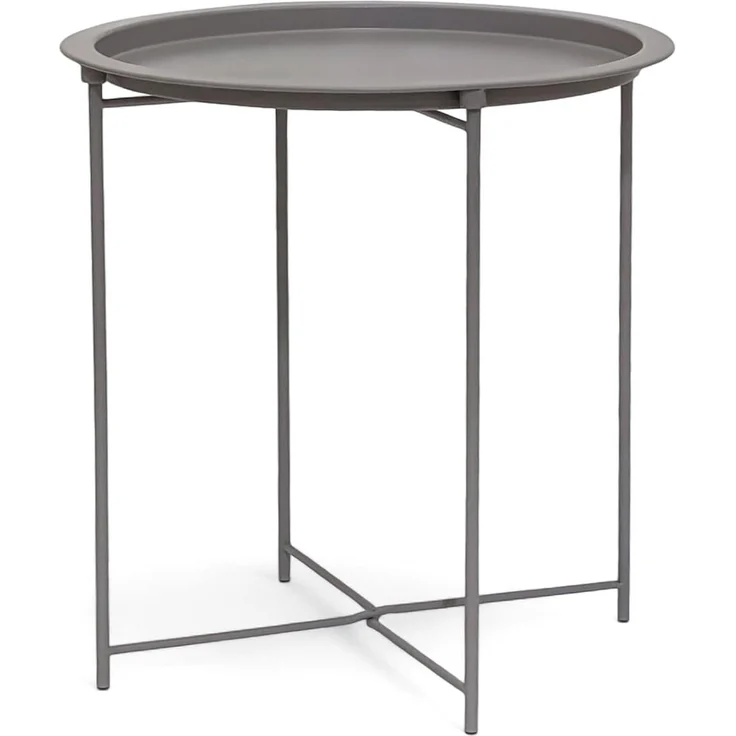 osoltus Premium Metall Beistelltisch Warm Grey rund 47 cm – Bild 1