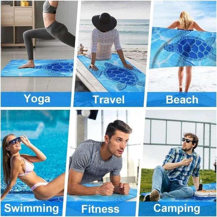Mikrofaser Strandtuch Übergröße Leicht Sandfrei 180x80cm für Reisen Pool Camping – Bild 8