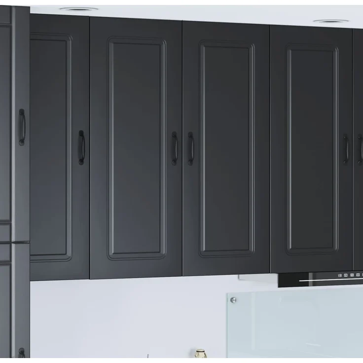 Hängeschrank, Küchenschrank Schwarz 80 x 31 x 100 cm Holzwerkstoff – Bild 2