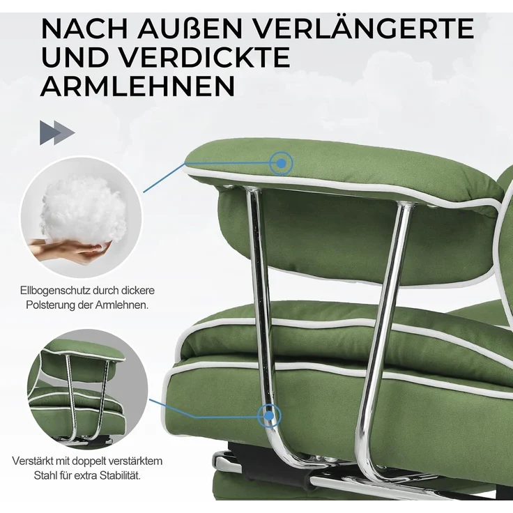 GTPLAYER Gaming-Stuhl Gaming Stuhl, Gamer Stuhl, Ergonomischer Bürostuhl Stoffoberfläche (Packung), Schreibtischstuhl Chefsessel mit Fußstütze höhenverstellbar kunstleder – Bild 5