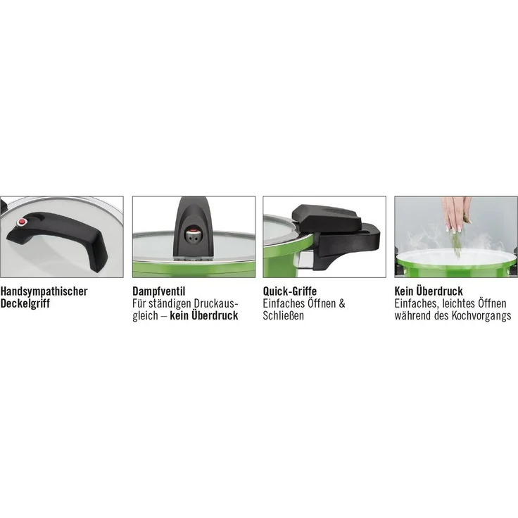 GSW Dampfgartopf Ceramica green, Aluminium (1-tlg), Dampfkochtopf, mehrfache Ceramic-Versielgung, Induktion – Bild 1