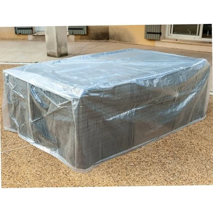 WERKA PRO Tischdecke 220x120x70cm, robuste Abdeckhaube aus Polyethylen mit Kordelzug und UV-Schutz – Bild 1