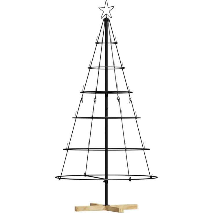 vidaXL Metall-Weihnachtsbaum mit Ständer KUOPIO 150 cm Stahl Schwarz 42019160 – Bild 2