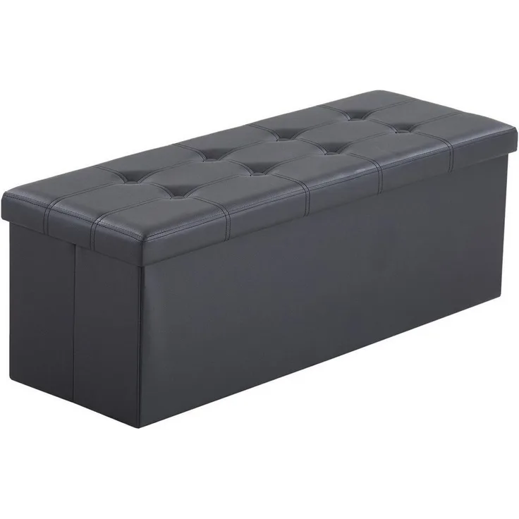 FCH Sitztruhe Sitzbank mit Stauraum, Polsterbank Sitzhocker, Kunstleder, 110 x 38 x 38cm