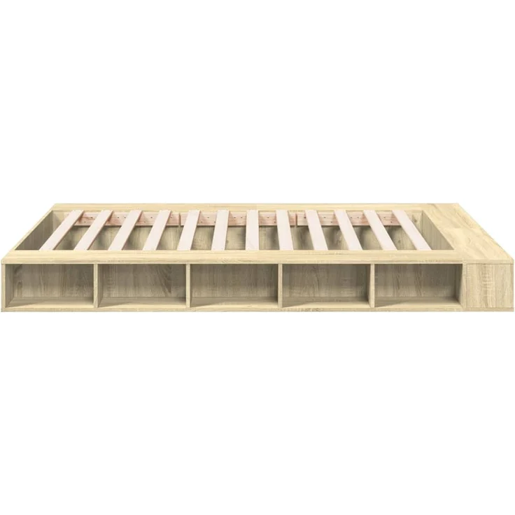 vidaXL Bettgestell Sonoma-Eiche 140x200 cm Holzwerkstoff 3280477 – Bild 5