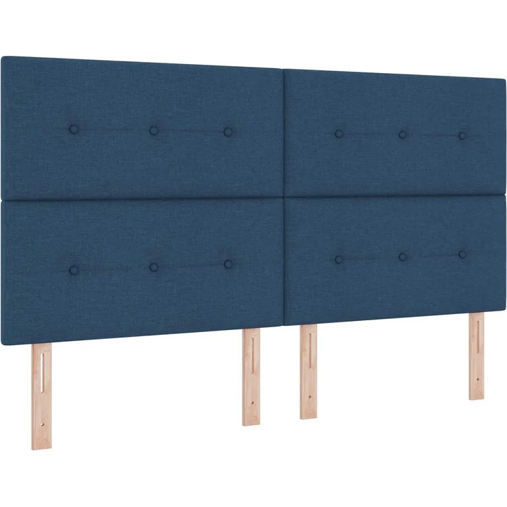 vidaXL Boxspringbett mit Matratze mit Kopfteil Blau 180 x 200 cm Stoff 3454458 – Bild 4