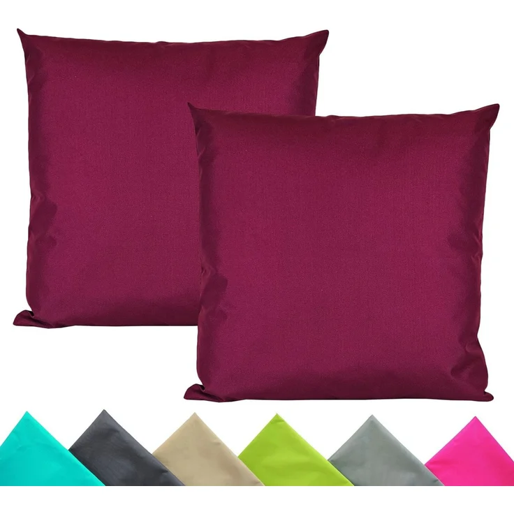 JACK Kissenbezüge 2er Set 40x40cm Outdoor Wasserfest, (2 Stück), 2x Kissenhülle, strapazierfähig, wasserabweisend, Innen & Außen – Bild 1