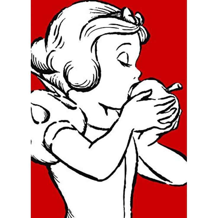 Komar Disney Wandbild Snow White Apple Bite, Kunstdruck für Kinderzimmer, rot, 50x70cm, ohne Rahmen – Bild 1