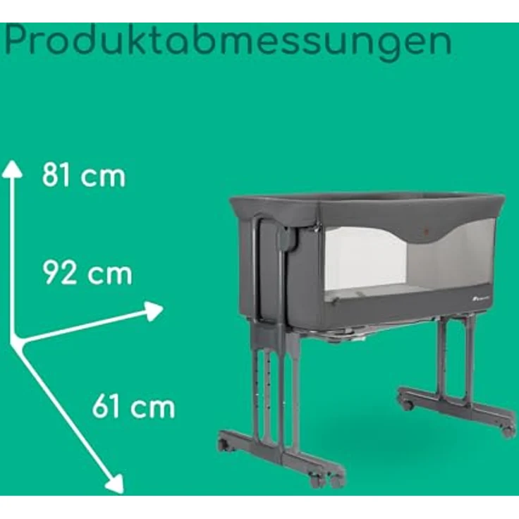 Bebeconfort Amara 2in1 Beistellbett & Stubenwagen, inkl. Matratze und Reisetasche, ab Geburt bis 9 kg, Tinted Graphite – Bild 8