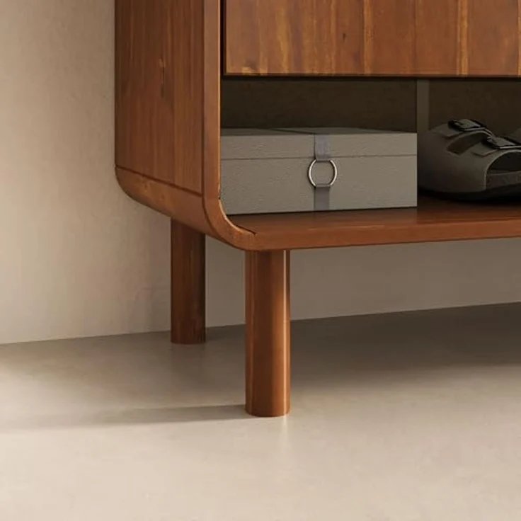 IDIMEX Schuhschrank JUAN Schuhkommode aus massivem Kiefernholz mit Schublade Kastanie Finish – Bild 5