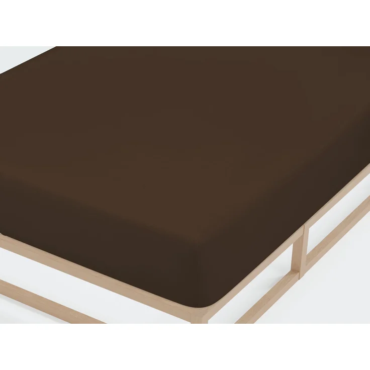 Biberna Jersey-Spannbetttuch, 100 % Baumwolle, Mokka, 1x 180x200 cm - 200x200 cm – Bild 1