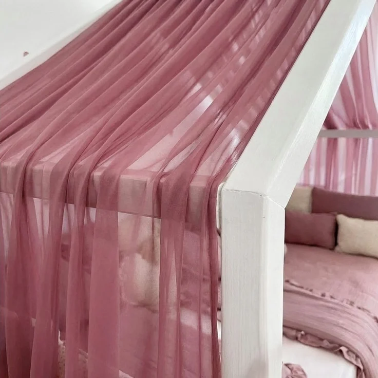 Baby Fancyroom Betthimmel Premium Hausbett Himmel aus Tüll, Betthimmel für Kinderbett, Baldachin, gekräuselt – Bild 2