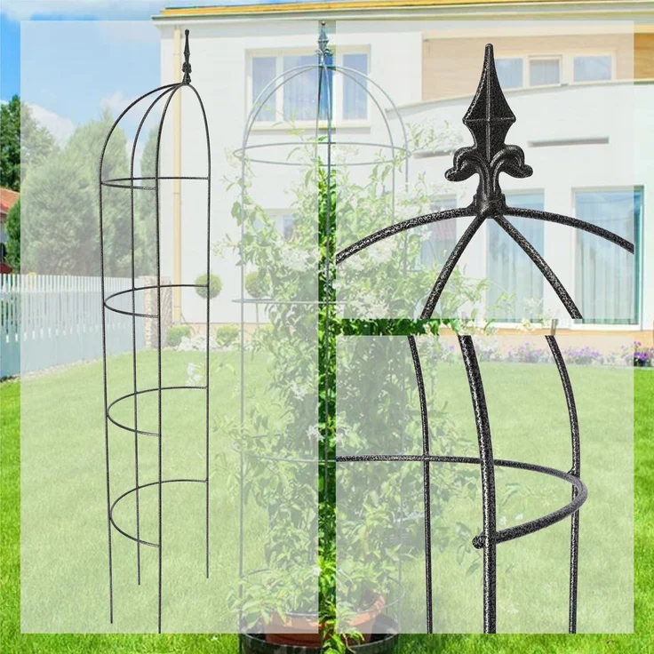 KADAX Gartenpergola aus Metall, 150 cm, Stütze für Rosen, Kletterer, Blumen, Obeliskenstange – Bild 5