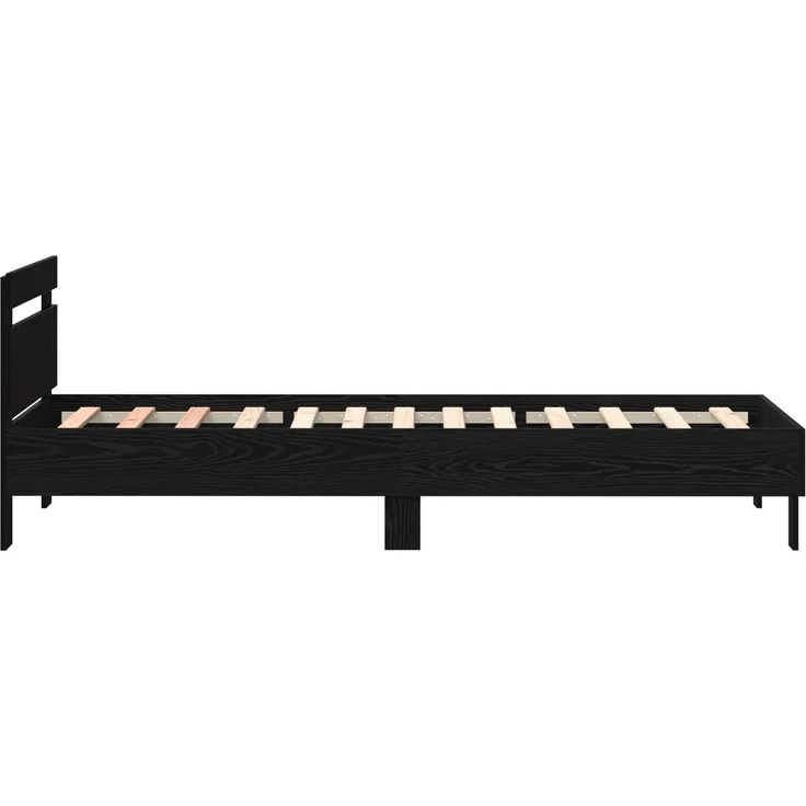 vidaXL Bettrahmen Schwarz Eichen-Optik 75 x 190 cm Holzwerkstoff 863817 – Bild 6
