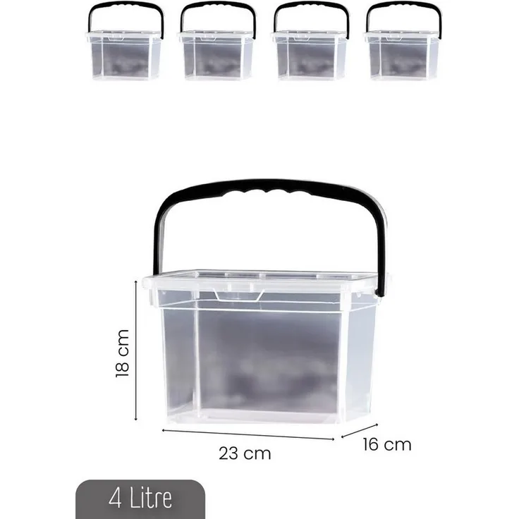 Hermia Concept Vorratsdose 100% PLASTIC, 16 x 23 x 18 cm (4 Pieces) M5702, (4-tlg)