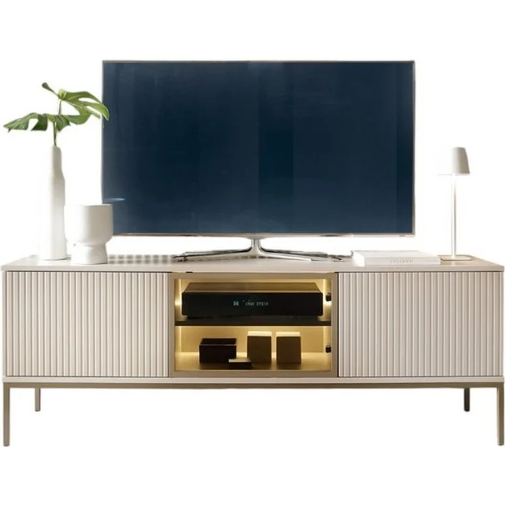 Compleo TV-Schrank LINO, TV Tisch gerifflete Front, Fernsehschrank Modern Wohnzimmer – Bild 4