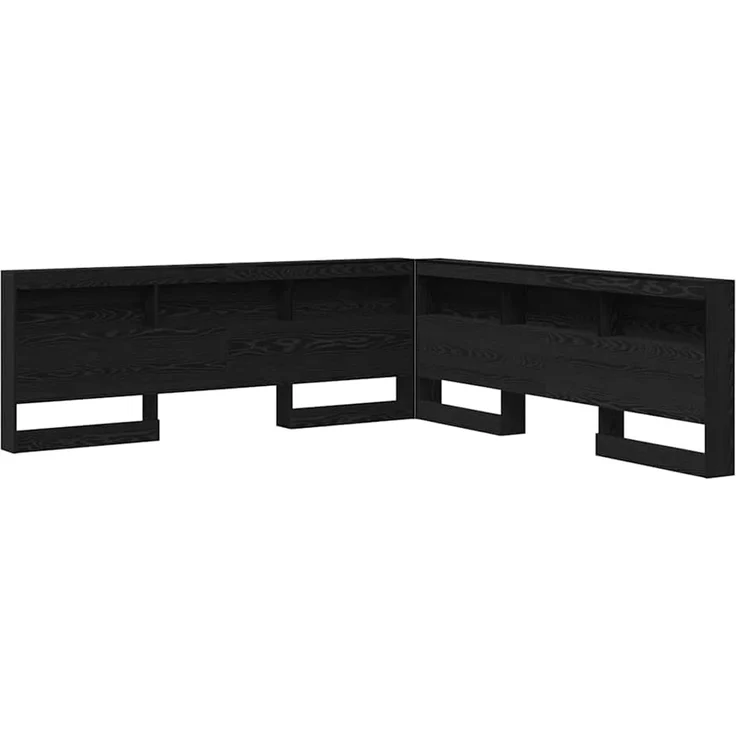 vidaXL Aufbewahrungskopfteil Schwarz Eichen-Optik Holzwerkstoff 76,5 x 217,5 x 217,5 cm – Bild 2