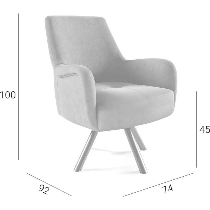 Sessel Drehsessel VALERIE in Stoff Stoff Elisa Velvet Bordeauxrot – Bild 3