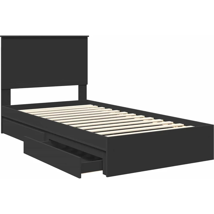 vidaXL Aufbewahrungsbett Schwarz 100 x 200 cm Holzwerkstoff 3411237 – Bild 4