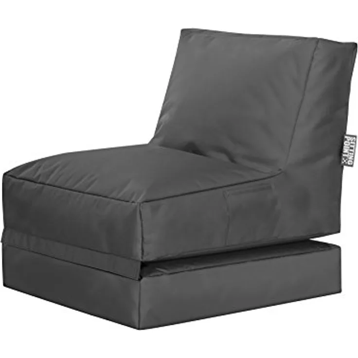 Sitting Point Sessel Twist Scuba 300 l, Outdoor-Sitzsack in Anthrazit mit waschbarem Bezug und praktischer Seitentasche