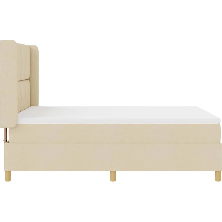 vidaXL Boxspringbett mit LED-Lichtleisten Creme 140 x 200 cm Stoff 3343761 – Bild 9