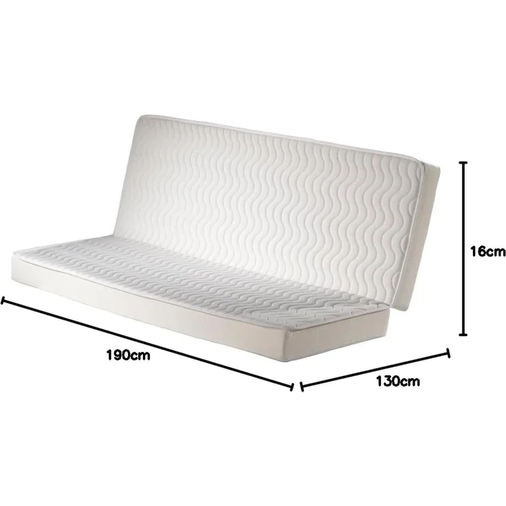 Vente-unique - ROOMIE Matratze Stoff Weiß - B 130 cm x H 16 cm x L 190 cm – Bild 2