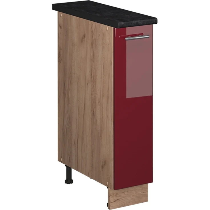 Apothekerschrank Fame-Line Bordeaux Hochglanz/Goldkraft Eiche 20 cm, AP Anthrazit Vicco – Bild 1