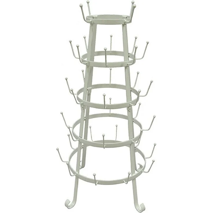 Macosa Home Küchenregal Tassenbaum Tassenständer Küchendeko Landhaus weiß vintage, 1-tlg, Abtropfständer Kaffeetassen Tassenorganizer Aufbewahrungsständer – Bild 1