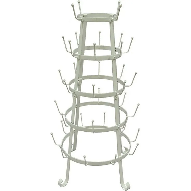 Macosa Home Küchenregal Tassenbaum Tassenständer Küchendeko Landhaus weiß vintage, 1-tlg, Abtropfständer Kaffeetassen Tassenorganizer Aufbewahrungsständer