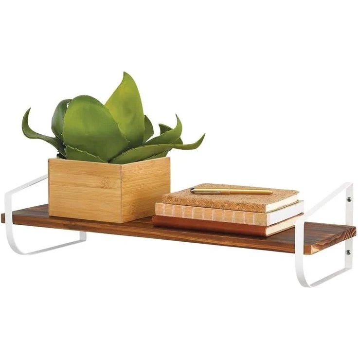 Wandregal Hängeregal Schweberegal langes Holzregal mDesign 2er Set mattweiß – Bild 7