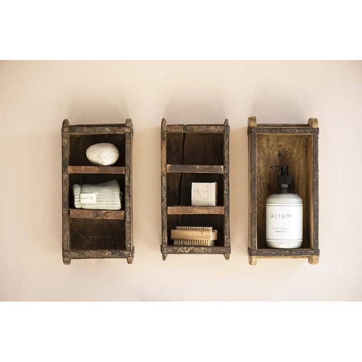 Ib Laursen Holzkiste Ziegelform mit 3 Fächern UNIKA Dekokiste 31x15x9,5cm – Bild 6