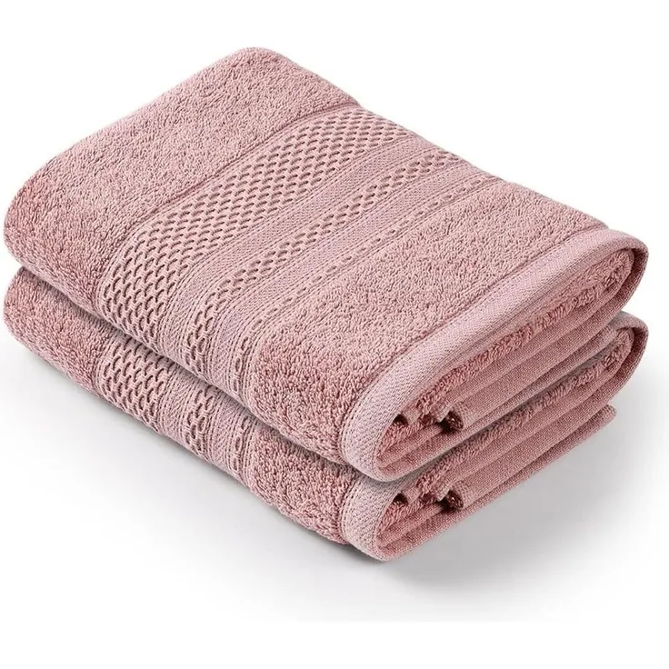 Mijolnir 'Piramit - Dusty Rose' Handtuchset (2-teilig), Altrosa, 50 x 90 cm