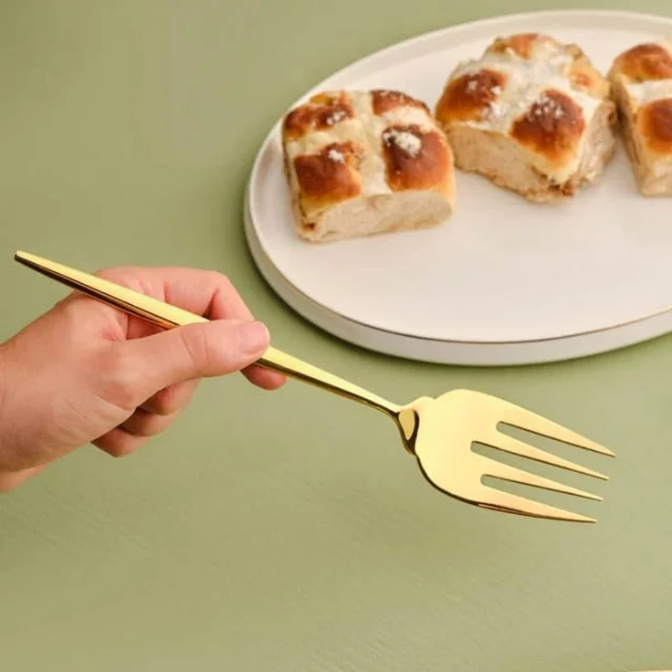 Karaca Besteck-Set Karaca Orion Shiny Gold 7-Teiliges Service Set Servicebesteck Set, 1 Personen – Bild 6
