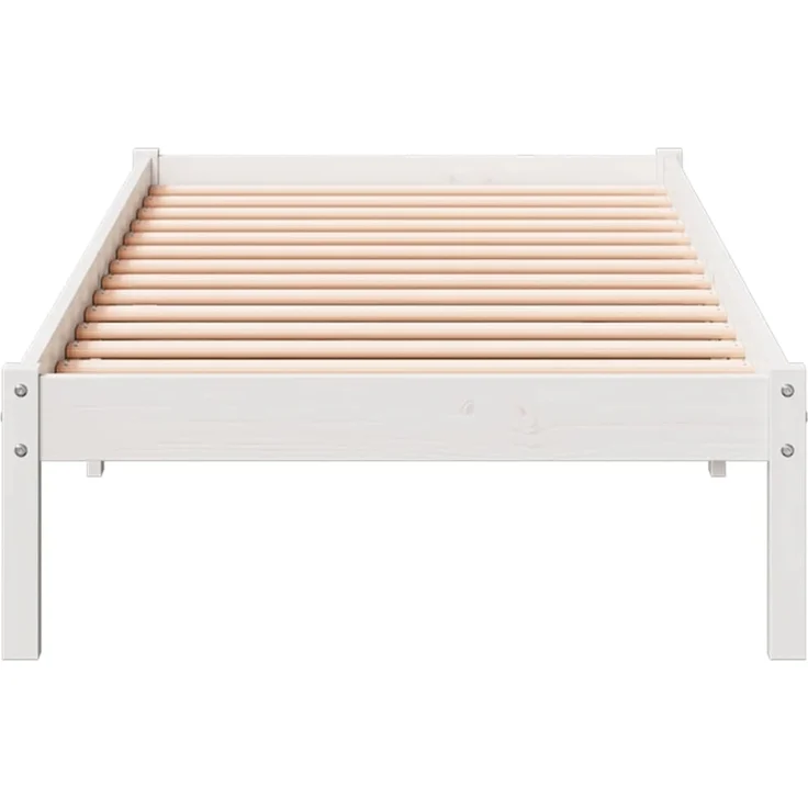 vidaXL Massivholzbett Extra Lang ohne Matratze Weiß 90x210 Kiefernholz 852403 – Bild 3