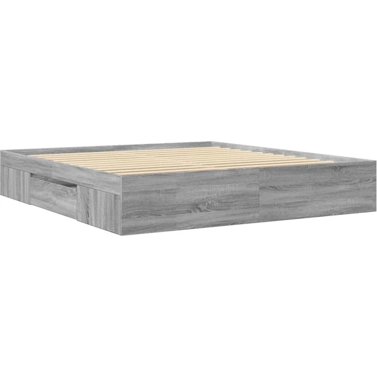 vidaXL Bettgestell ohne Matratze Grau Sonoma 180x200 cm Holzwerkstoff 3295455 – Bild 7
