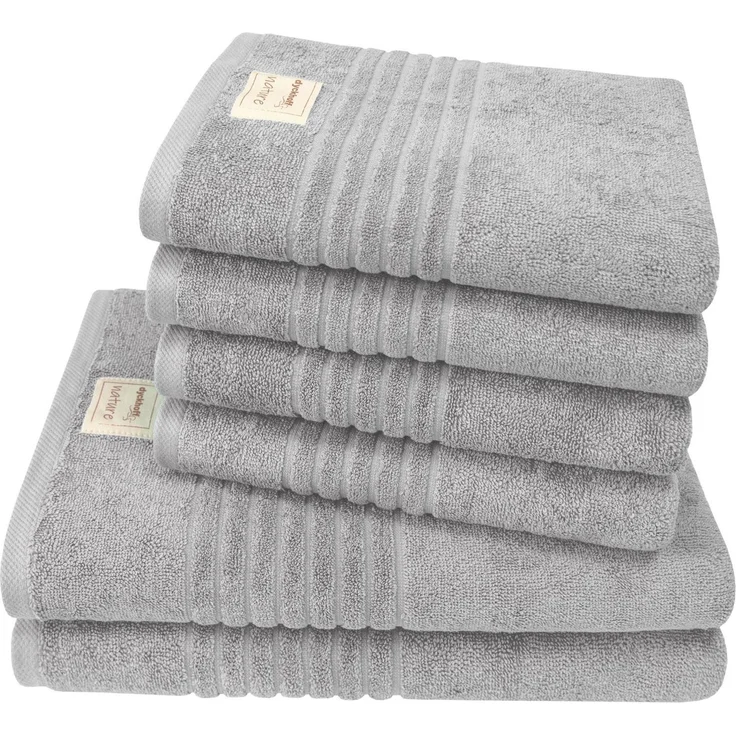 Dyckhoff Handtuch Set Nature, Frottier (Set, 6-St), 6er Set: 4x Handtücher, je 50 x 100 cm & 2x Badetuch 70 x 140 cm – Bild 1