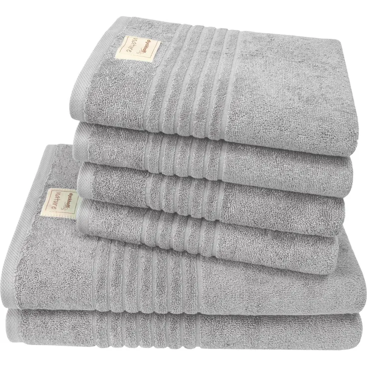 Dyckhoff Handtuch Set Nature, Frottier (Set, 6-St), 6er Set: 4x Handtücher, je 50 x 100 cm & 2x Badetuch 70 x 140 cm