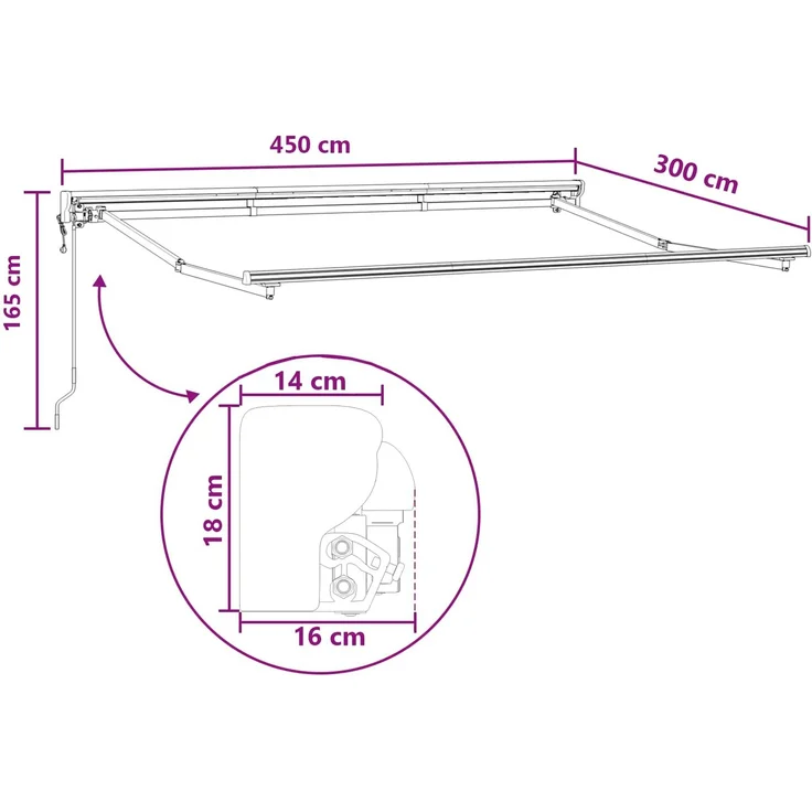 vidaXL Elektrische ausziehbare Markise Taupe 4,5 × 3 m 3426251 – Bild 8