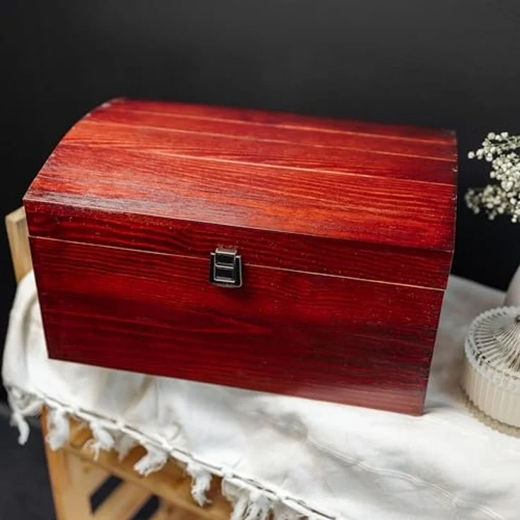 Creative Deco Holzkiste Holztruhe Holzkiste mit Deckel und Schloss – Bild 6