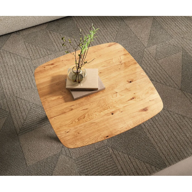 Couchtisch Edge Boot 90x90 cm Eiche Natur Schweizer Kante Sarity Metall Schwarz – Bild 4