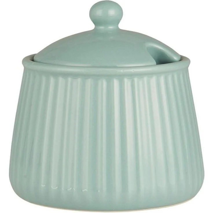Ib Laursen - Zuckerdose Zuckerschale Mynte Rillen Keramik 2028 green tea 10 – Bild 2