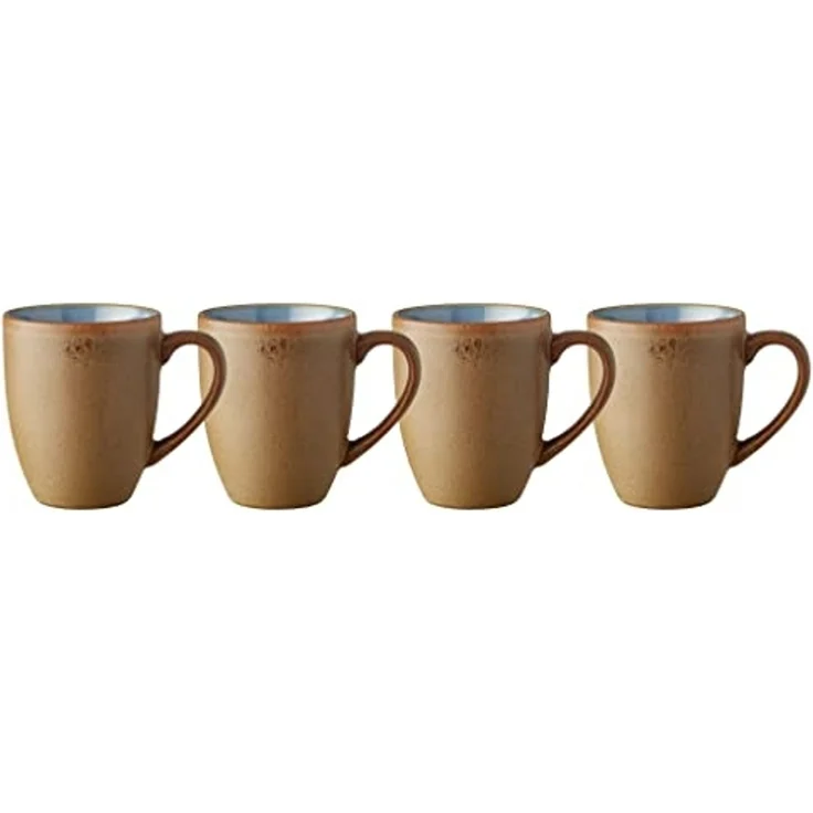 BITZ Kaffeetasse 300ml Wood Ocean 4er Set Set 0 3 l Blau Holz Steingut Becher Universal – Bild 1
