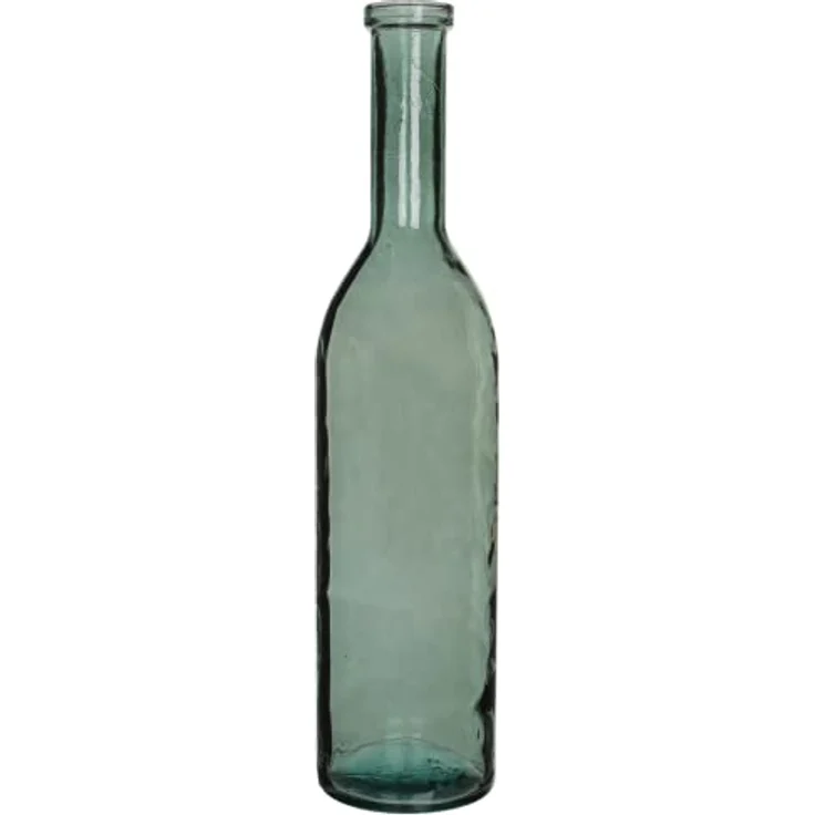 Mica Decorations Rioja Dekorative Flasche, H100 x Ø21 cm, recyceltes grün-graues Glas, rustikale Optik, Unikat – Bild 1
