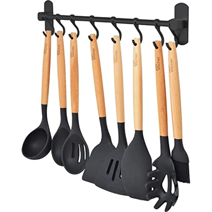 JOEJI’S KITCHEN HAKENLEISTE Aluminium Schwarz 40 x 8,5 x 6 cm (H 8.5 x T 6 x B 40 cm) – Bild 9