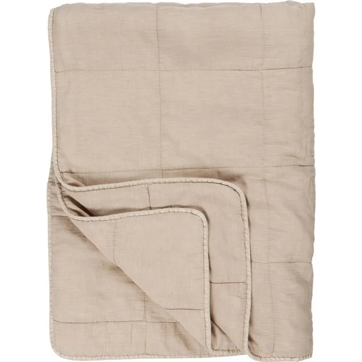 IB Laursen Decke 180x130 cm Tages Überwurf Quilt Stepp Bett FOG grau natur Plaid – Bild 4