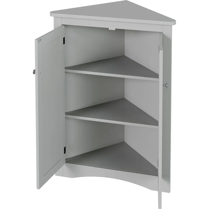 Eckschrank 61,5x80 cm in Grau – 2 Türen, 3 Stauebenen und lackierte MDF-Oberfläche – Bild 5