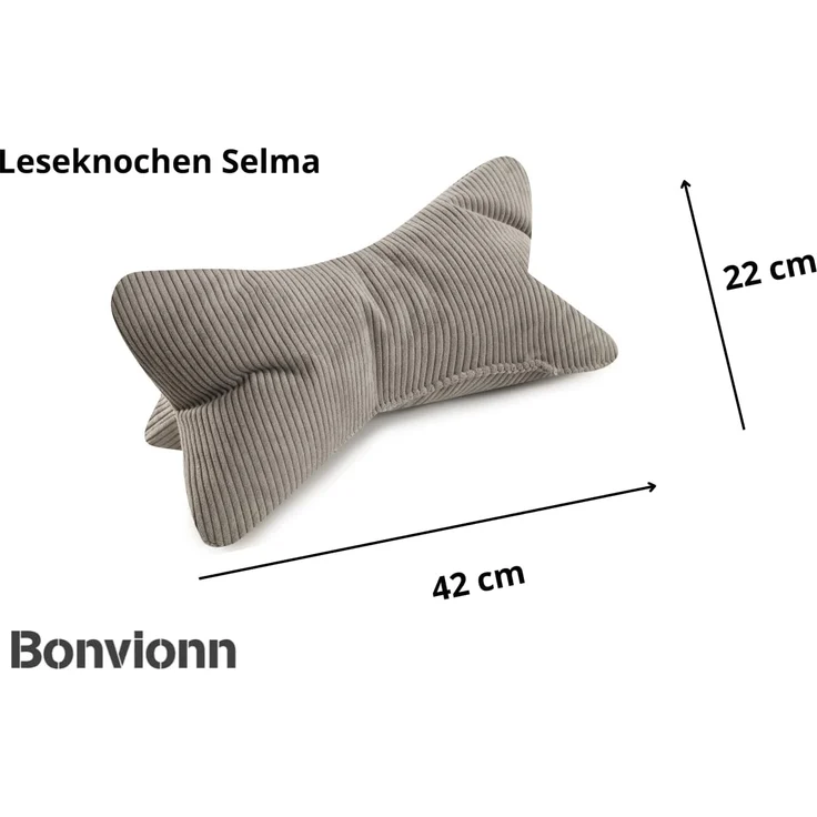 BONVIONN Leseknochen SELMA - ca. 42 x 22 cm - 2er Set grau – Bild 2